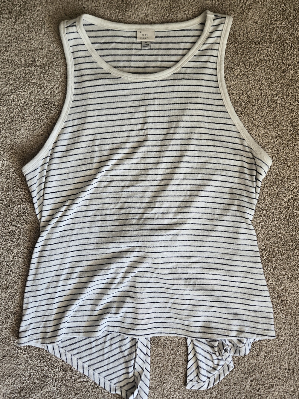 Striped Tie-Back Tank Top White & Black Striped A New Day Target